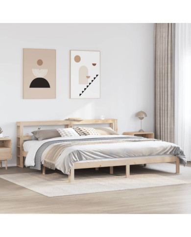 Cadre de lit avec tête de lit sans matelas 200x200 cm | Mobilier & Déco