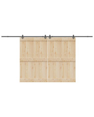 Kit de quincaillerie de porte coulissante 427 cm acier noir | Mobilier & Déco