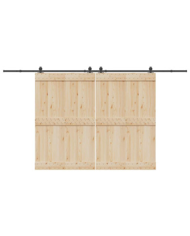 Kit de quincaillerie de porte coulissante 400 cm acier noir | Mobilier & Déco