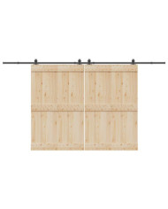 Kit de quincaillerie de porte coulissante 400 cm acier noir | Mobilier & Déco