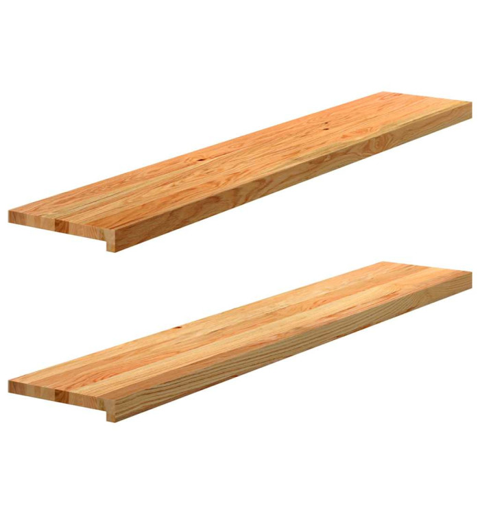 Appuis de fenêtre 2 pcs marron clair bois de chêne massif | Mobilier & Déco