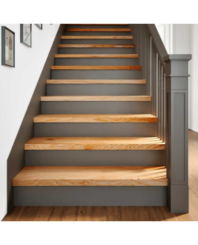 Marches d'escalier 4 pcs marron clair 100x30x2 cm chêne massif | Mobilier & Déco