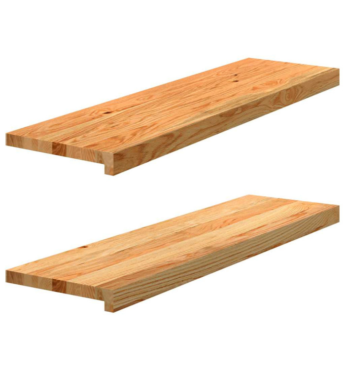 Appuis de fenêtre 2 pcs marron clair bois de chêne massif | Mobilier & Déco