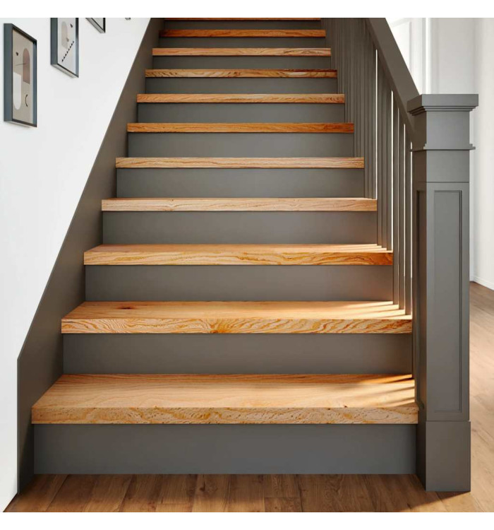 Marches d'escalier 4 pcs marron clair 90x25x2 cm chêne massif | Mobilier & Déco