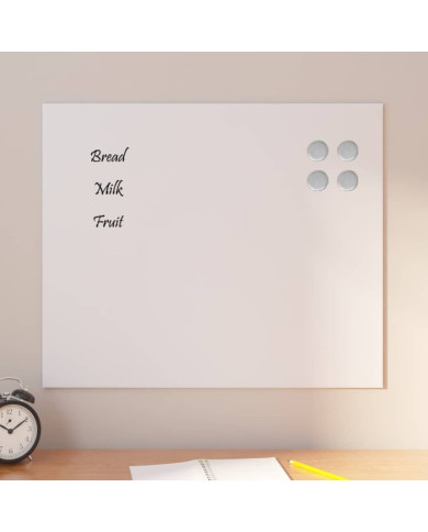 Tableau noir magnétique mural Blanc 60x50 cm Verre trempé | Mobilier & Déco