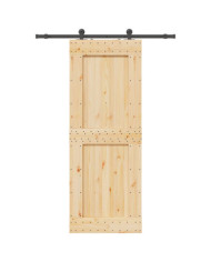Porte coulissante et kit de quincaillerie 85x210 cm pin massif | Mobilier & Déco