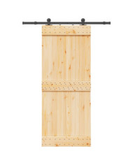 Porte coulissante et kit de quincaillerie 85x210 cm pin massif | Mobilier & Déco