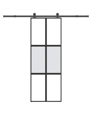 Porte coulissante kit de quincaillerie trempé verre aluminium | Mobilier & Déco