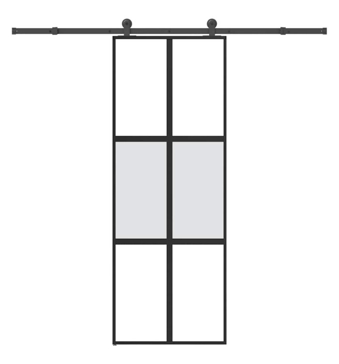 Porte coulissante kit de quincaillerie trempé verre aluminium | Mobilier & Déco