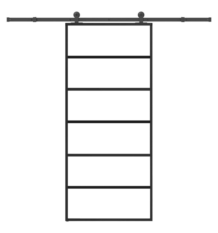 Porte coulissante avec kit de quincaillerie 90x205 cm Verre ESG | Mobilier & Déco