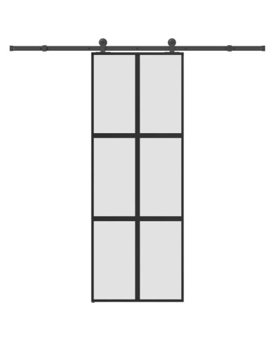 Porte coulissante kit de quincaillerie trempé verre aluminium | Mobilier & Déco