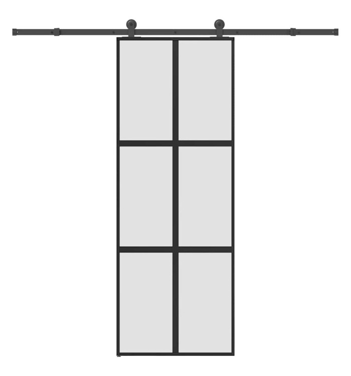 Porte coulissante kit de quincaillerie trempé verre aluminium | Mobilier & Déco