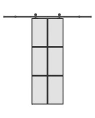 Porte coulissante kit de quincaillerie trempé verre aluminium | Mobilier & Déco