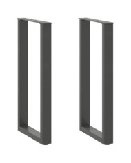 Pieds de table console en U, 2 pièces, anthracite, 28 x (72-73) cm, acier | Mobilier & Déco