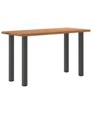 Table de bar rectangulaire en bois massif de chêne marron clair 200 x 80 x 92 cm | Mobilier & Déco