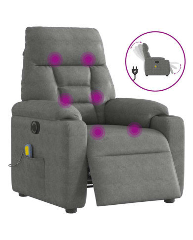 Fauteuil inclinable de massage électrique gris foncé | Mobilier & Déco