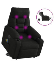 Fauteuil inclinable de massage électrique noir tissu microfibre | Mobilier & Déco