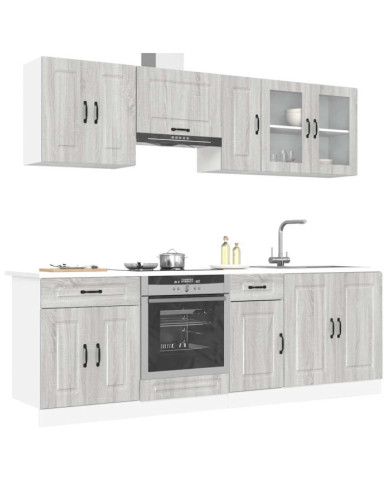 Ensemble d'armoires de cuisine 8 pcs Kalmar bois d'ingénierie | Mobilier & Déco