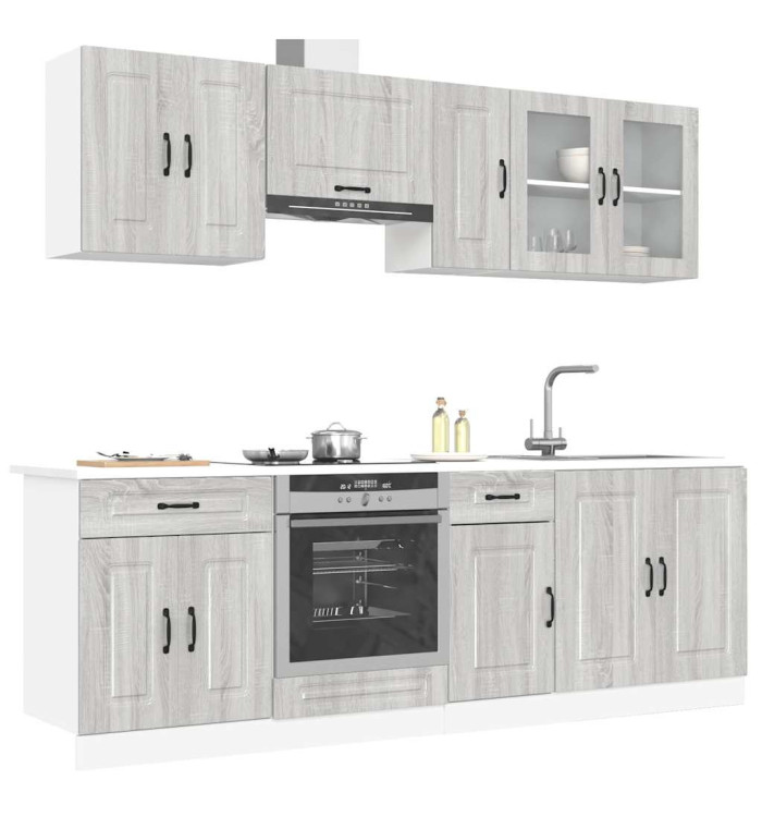 Ensemble d'armoires de cuisine 8 pcs Kalmar bois d'ingénierie | Mobilier & Déco
