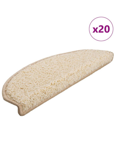 Tapis d'escalier 20 pcs crème 65x21x4 cm | Mobilier & Déco
