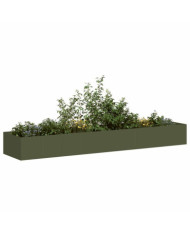 Jardinière vert olive 360x80x40 cm acier | Mobilier & Déco