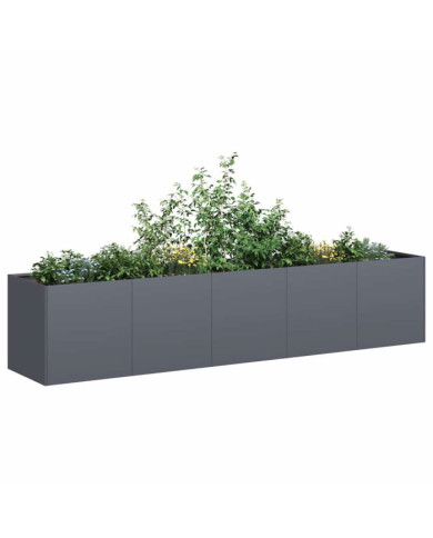 Jardinière anthracite 200x40x40 cm acier laminé à froid | Mobilier & Déco