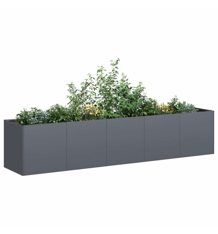 Jardinière anthracite 200x40x40 cm acier laminé à froid | Mobilier & Déco
