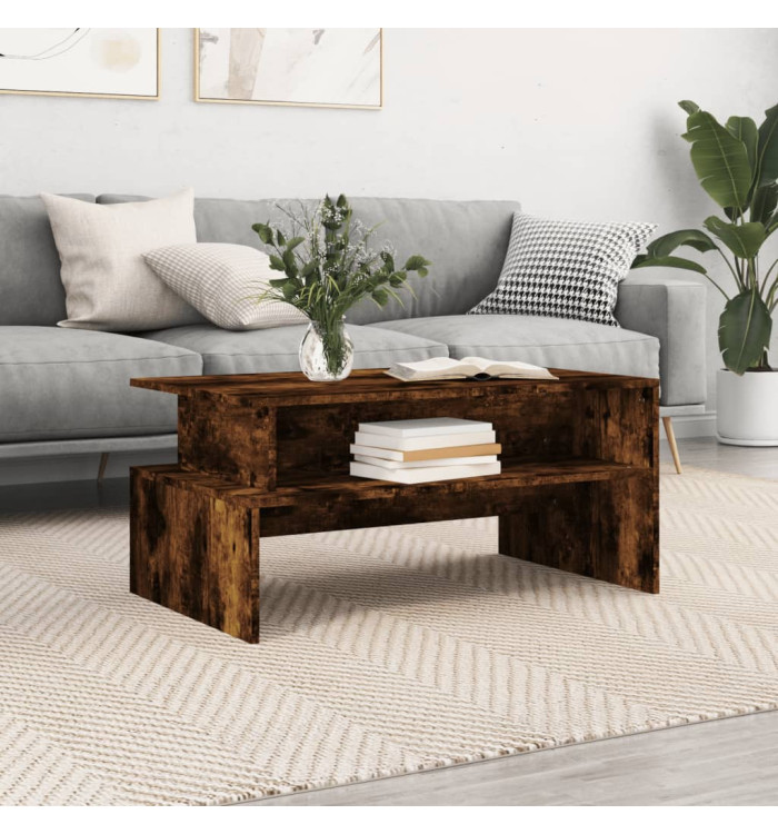 Table basse chêne fumé 90x55x42,5 cm bois d'ingénierie | Mobilier & Déco