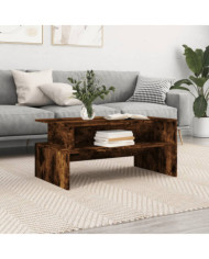 Table basse chêne fumé 90x55x42,5 cm bois d'ingénierie | Mobilier & Déco