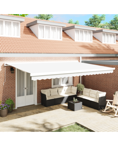Tissu de Remplacement de Store pour Cadre de 5x3.5 m Blanc | Mobilier & Déco
