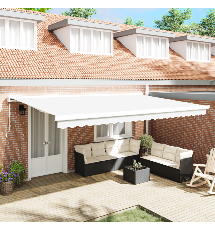 Tissu de Remplacement de Store pour Cadre de 5x3.5 m Blanc | Mobilier & Déco