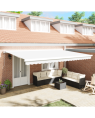 Tissu de Remplacement de Store pour Cadre de 5x3.5 m Blanc | Mobilier & Déco