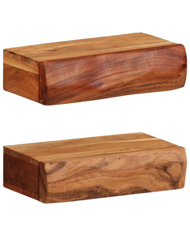 Étagères murales 2 pcs 30x17x8 cm bois massif d'acacia | Mobilier & Déco