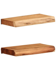 Étagères murales 2 pcs 30x20x3,5 cm bois massif d'acacia | Mobilier & Déco
