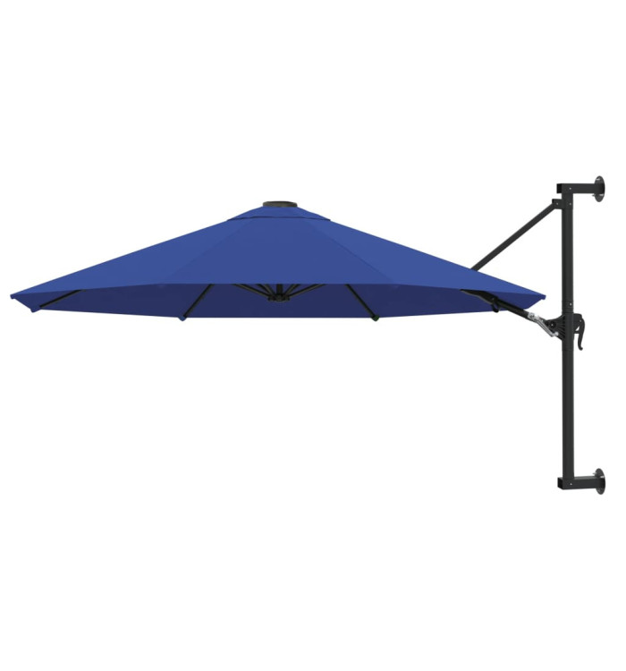 Parasol mural avec mât métallique 300 cm Bleu | Mobilier & Déco