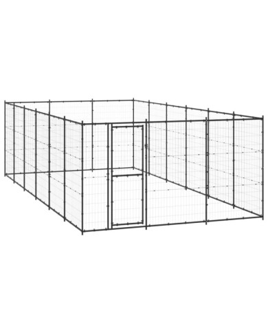 Chenil d'extérieur pour chiens Acier 21,78 m² | Mobilier & Déco