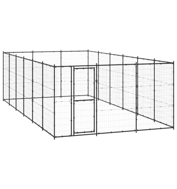 Chenil d'extérieur pour chiens Acier 21,78 m² | Mobilier & Déco