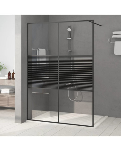 Paroi de douche Noir 140x195 cm Verre ESG transparent | Mobilier & Déco