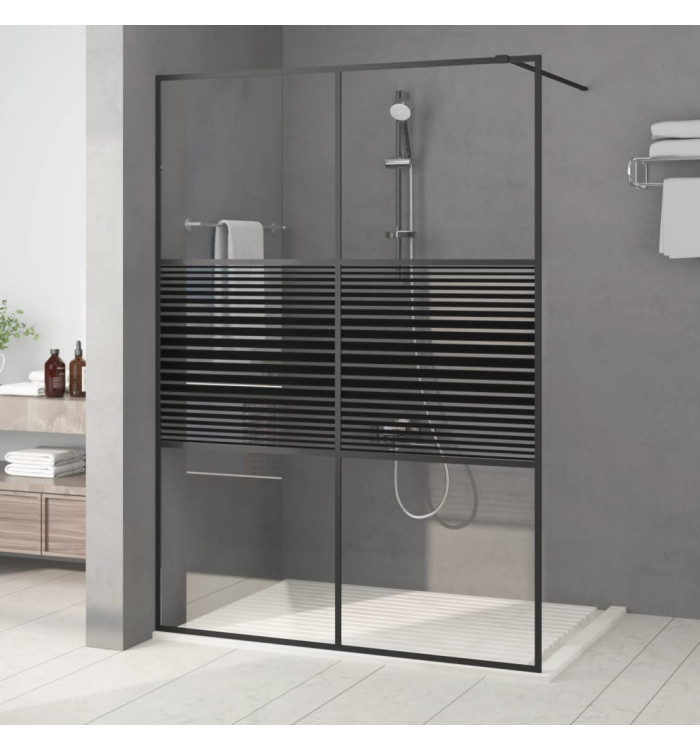 Paroi de douche Noir 140x195 cm Verre ESG transparent | Mobilier & Déco