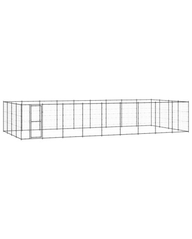 Chenil d'extérieur pour chiens Acier 43,56 m² | Mobilier & Déco
