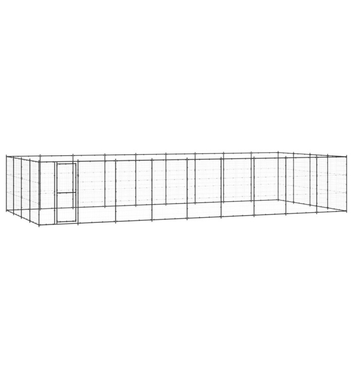 Chenil d'extérieur pour chiens Acier 43,56 m² | Mobilier & Déco