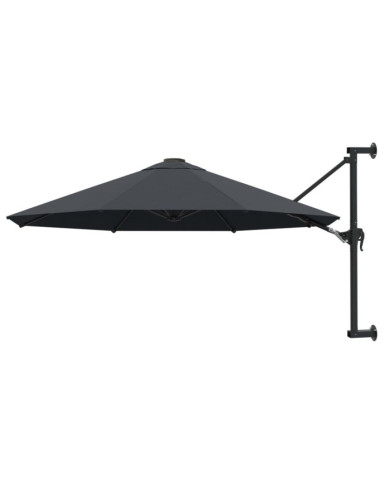 Parasol mural avec mât métallique 300 cm Anthracite | Mobilier & Déco