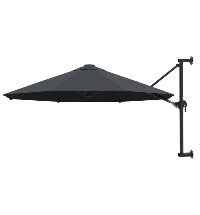 Parasol mural avec mât métallique 300 cm Anthracite | Mobilier & Déco