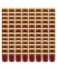 Pots à confiture avec couvercle doré 96 pcs Verre 230 ml | Mobilier & Déco