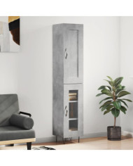 Buffet haut Gris béton 34,5x34x180 cm Bois d'ingénierie | Mobilier & Déco