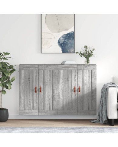 Armoires murales 2 pcs sonoma gris bois d'ingénierie | Mobilier & Déco