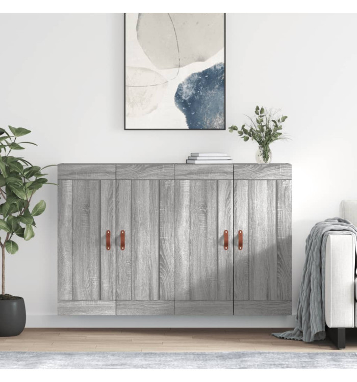 Armoires murales 2 pcs sonoma gris bois d'ingénierie | Mobilier & Déco