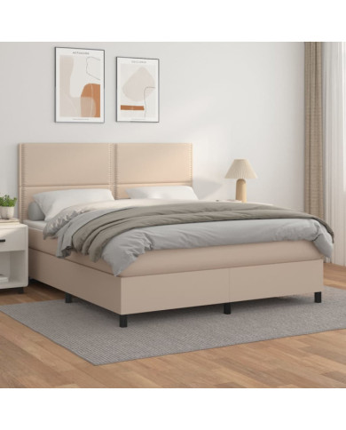Sommier à lattes de lit avec matelas Cappuccino 160x200 cm | Mobilier & Déco