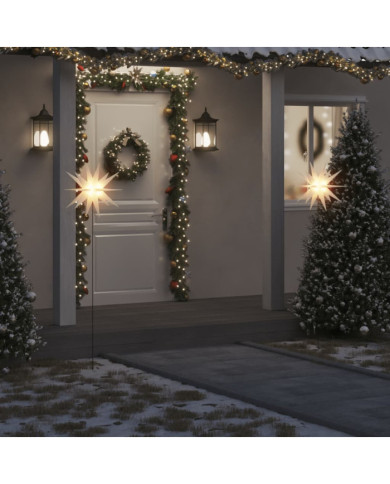 Lumières de Noël avec piquets 3 pcs LED pliable blanc 57 cm | Mobilier & Déco