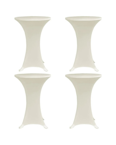 Housses élastiques de table Ø 70 cm Crème 4 pcs | Mobilier & Déco